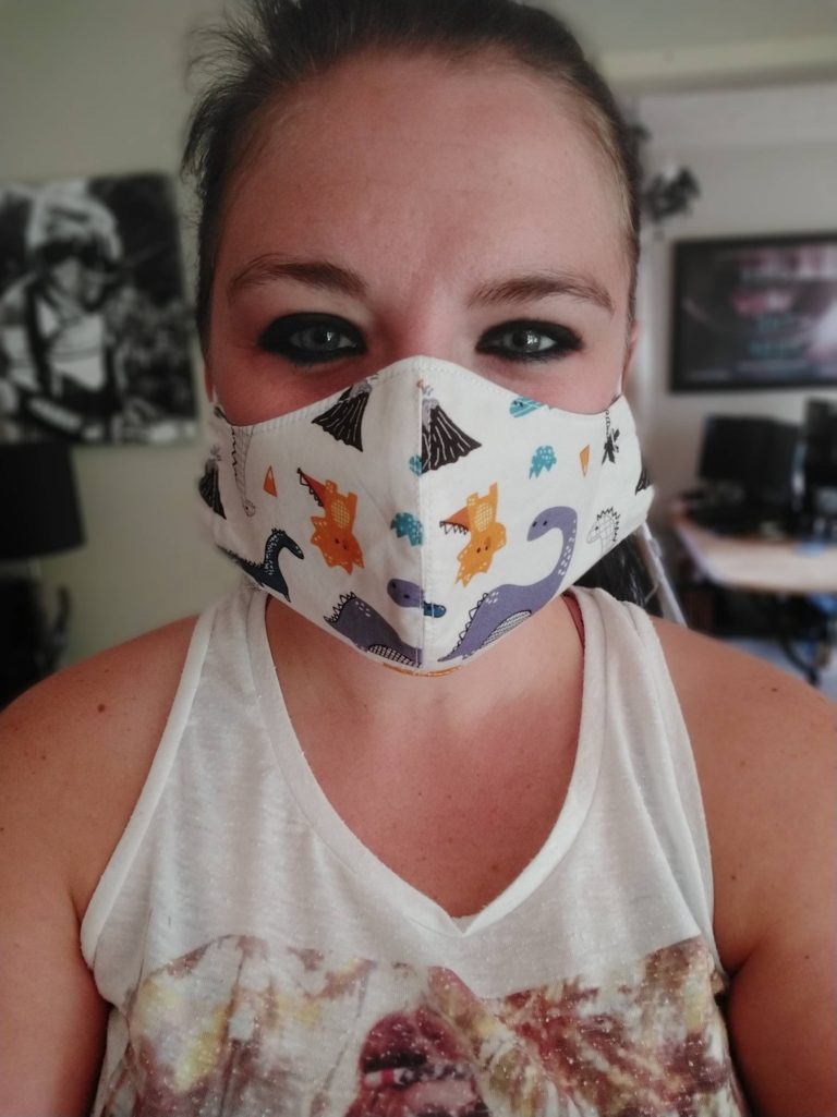 me wearing a face covering