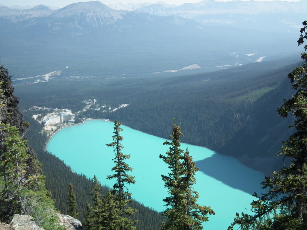 lake louise from above